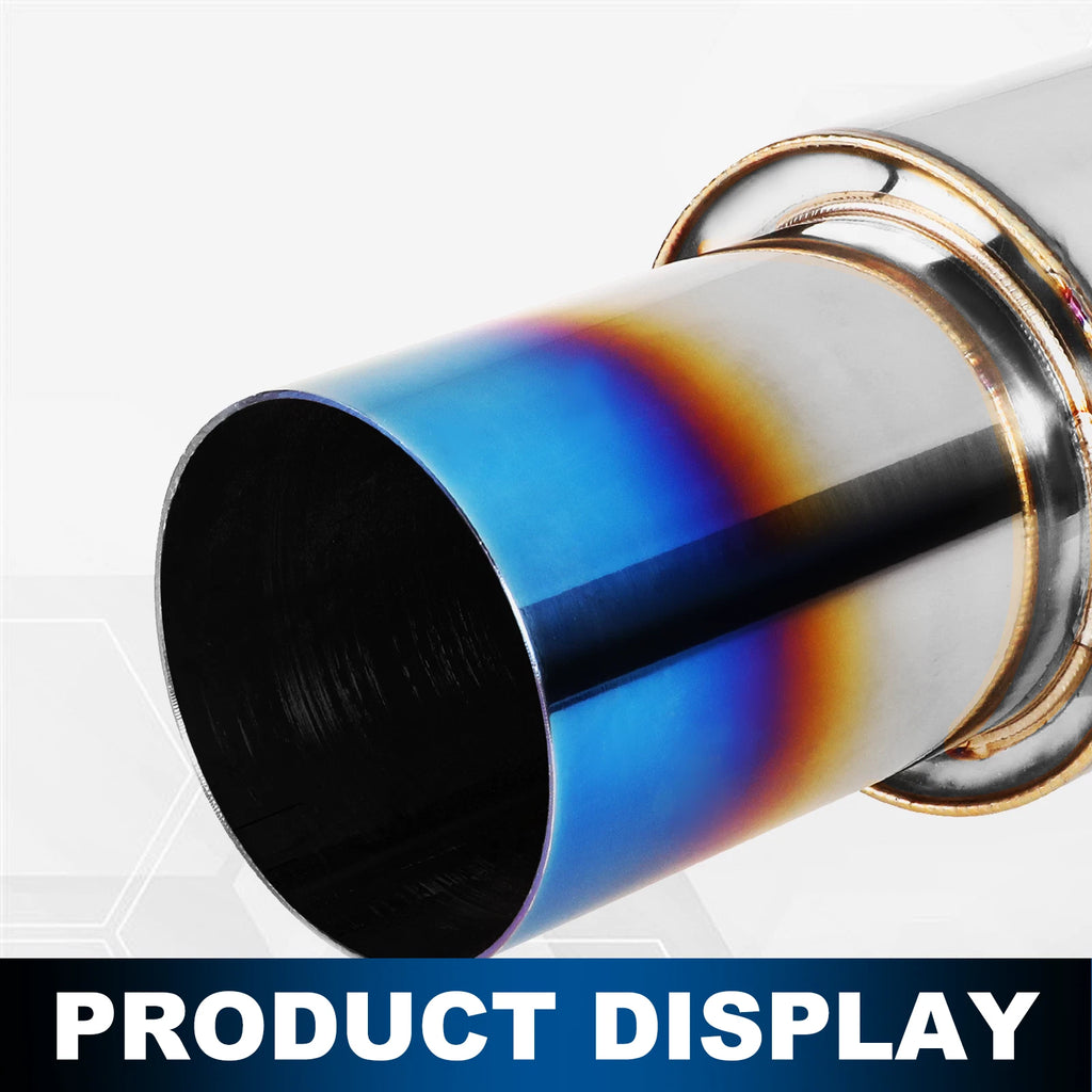 2" Straight-Through Exhaust Muffler with 3" Burnt Diagonal Tip for