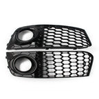 2X Front Fog Light Grille Cover for Audi A4 B8 (2009–2012) Black Hex Mesh