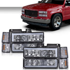 Chrome Smoke LED DRL Headlights for GMC C10 C/K Suburban (1994–2000)