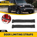 2X Black Door Limiting Check Strap for Jeep Wrangler (CJ YJ TJ JK JKU)