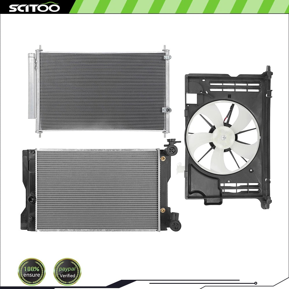 A/C Cooling Fan & Radiator & Condenser Kit for Toyota Corolla (2014–2017)