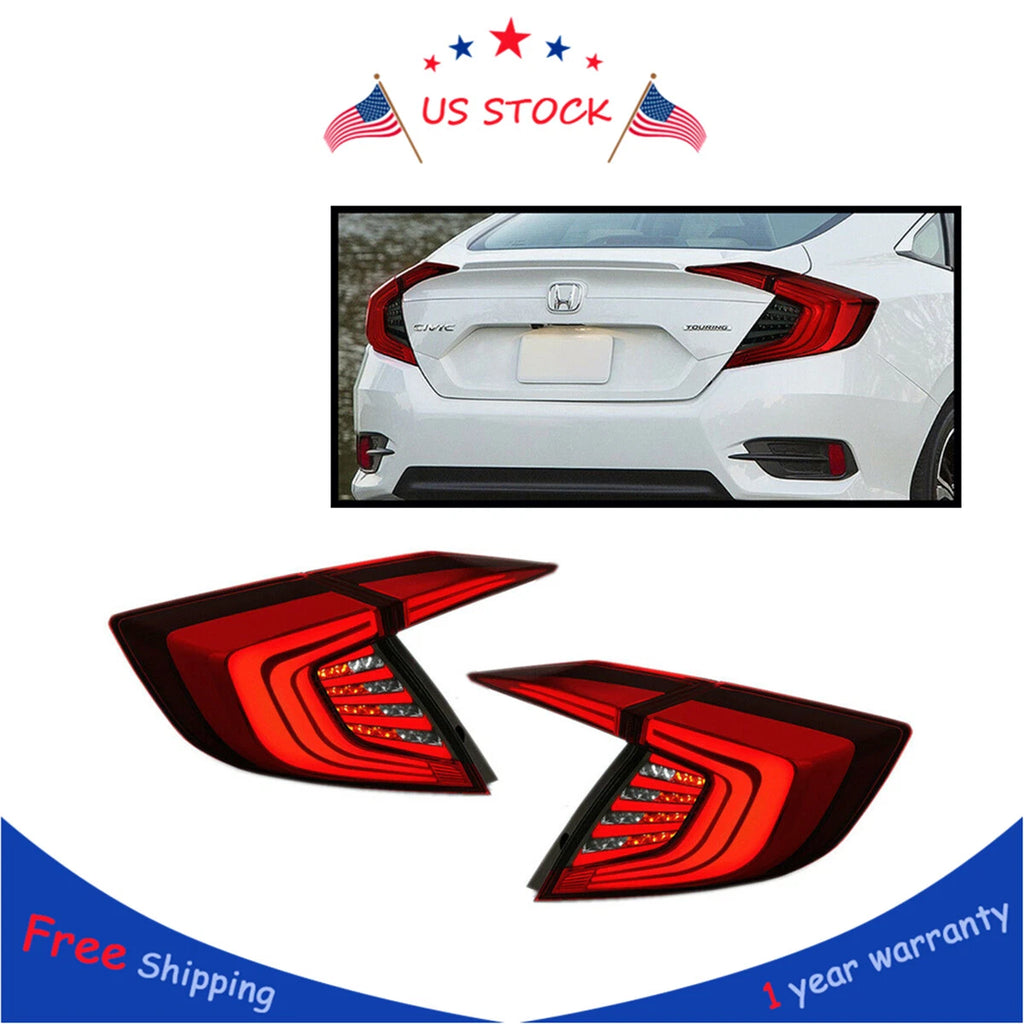 LED Tail Light Brake Lamps for Honda Civic 4DR Sedan (2016–2018)