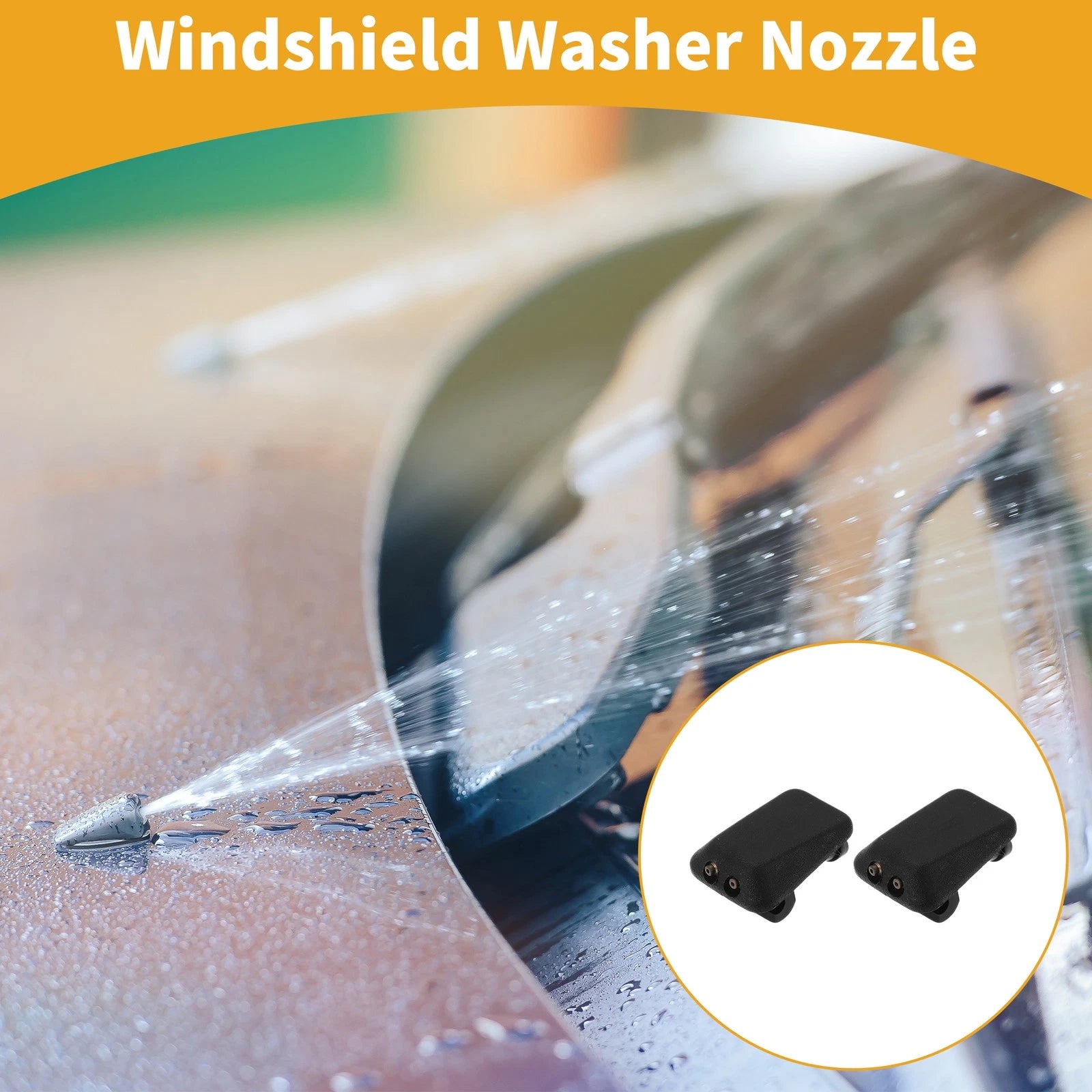 2X Front Windshield Washer Nozzle for Audi 90 (1995) No. 893955985/8D0955987
