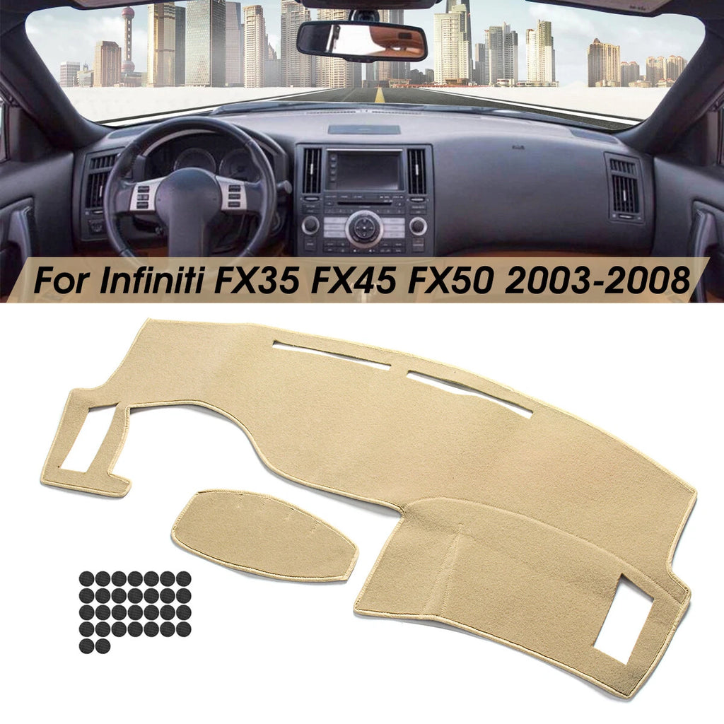 Dashboard Dashmat Pad Cover for Infiniti FX35 FX45 FX50 (2003–2008) Beige