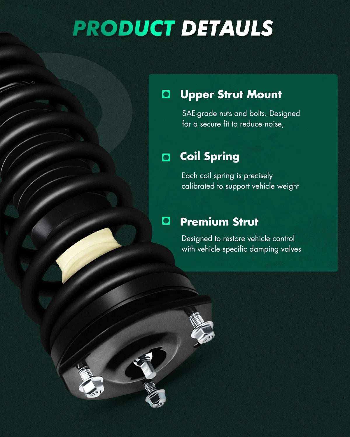 Set of 4 Complete Struts & Shocks for Ford Fusion (2010–2012)