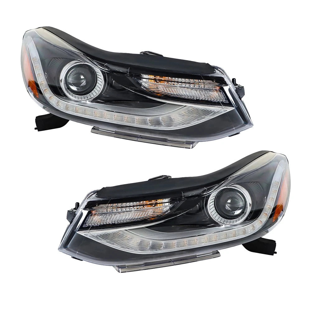 Set of 2 Headlight Assemblies for Chevy Trax (2017–2019) Halogen with LED DRL