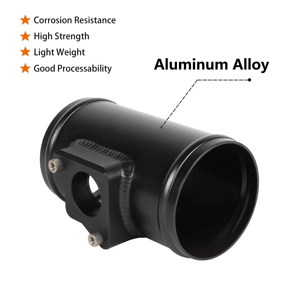 3" Black MAF Mass Air Flow Sensor Mount Adapter Tube for Subaru Suzuki