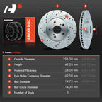 Front Drilled Brake Rotors for Toyota Camry (2002–2006) & Solara, IS250