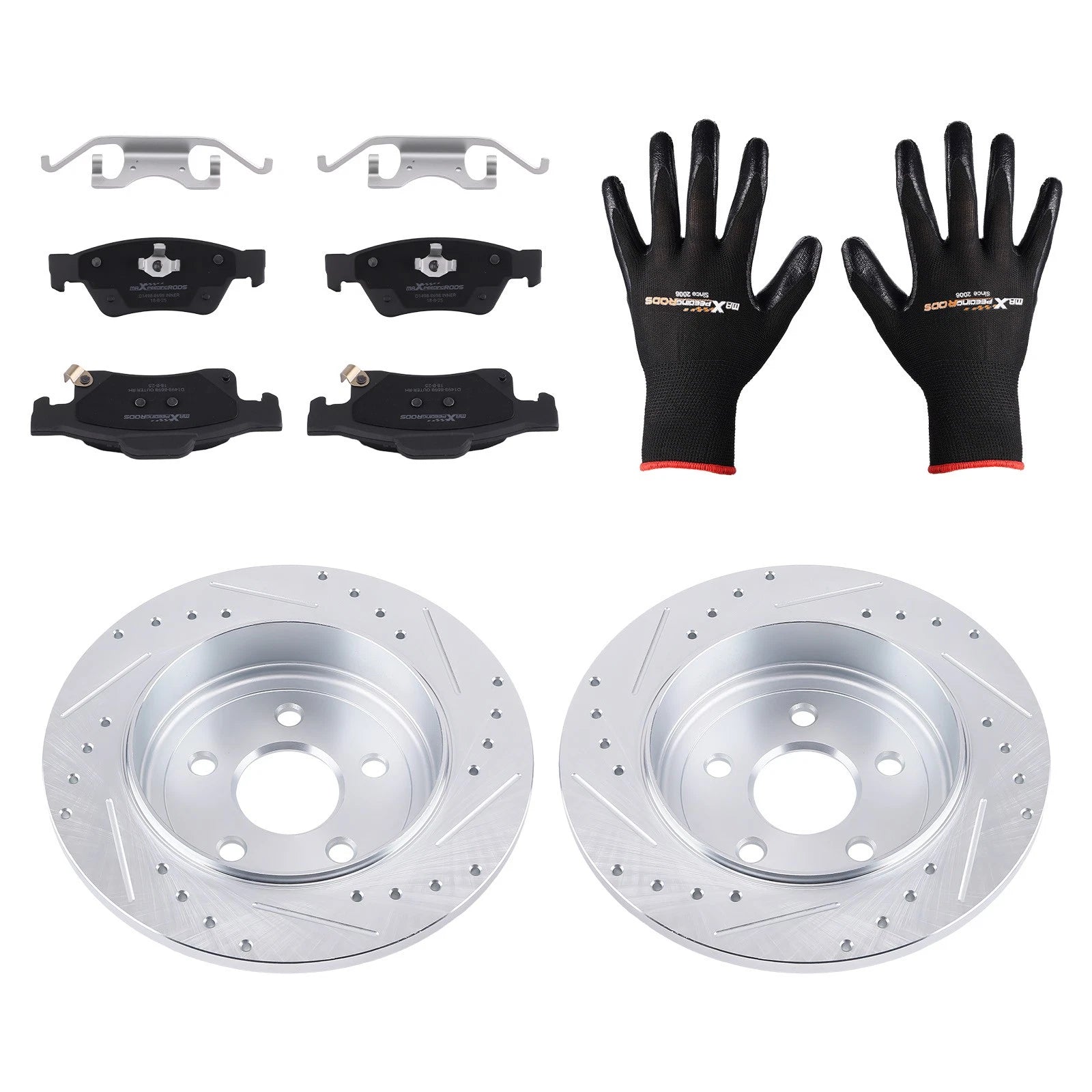 Rear L&R Brake Rotors and Ceramic Pads Kit for Dodge Durango (2011–2020)