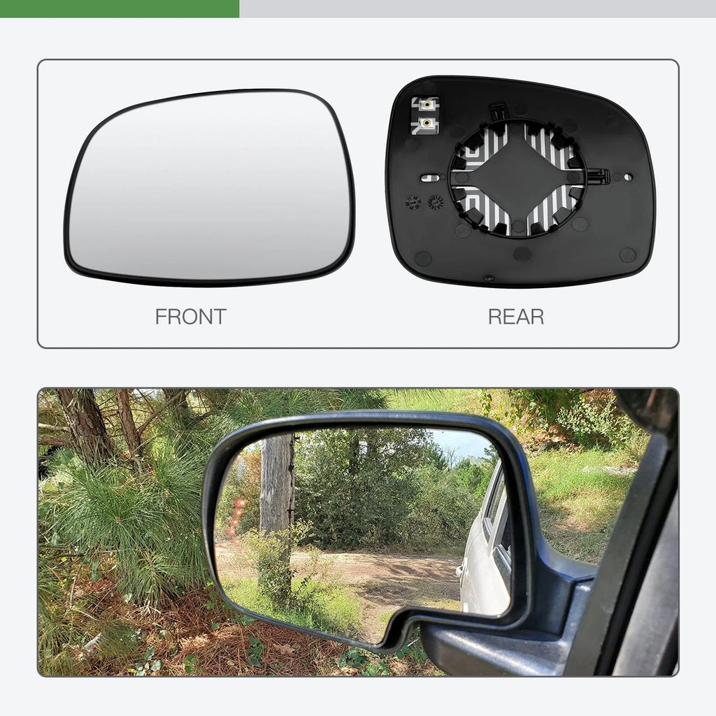 Driver Side Heated Door View Mirror Glass w/Plate for Dodge Caravan (2008–2011)