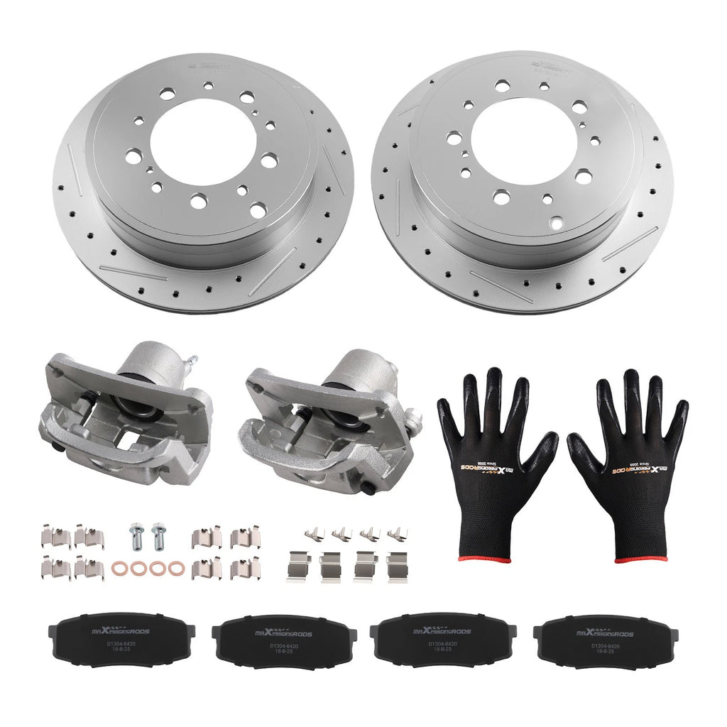 Rear Brake Rotors Calipers Pads Kit for Toyota Sequoia Tundra (2008–2016)