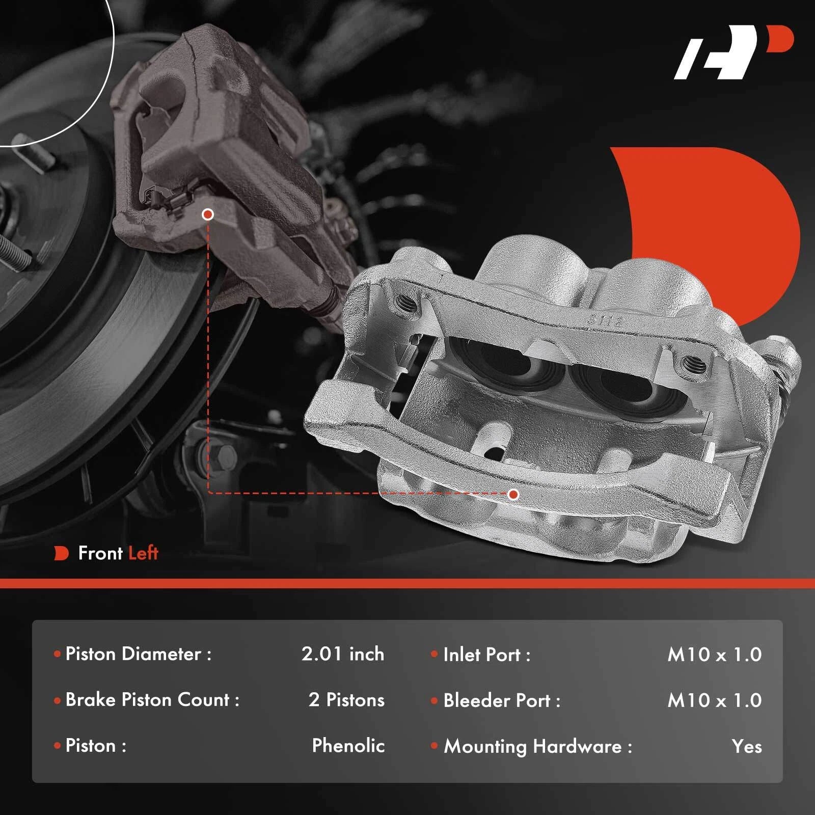 Front Left Brake Caliper for Nissan Titan, Armada (2008–2015, 2017–2024)