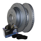 Rear Brake Kit 348mm Drilled Rotors & Akebono ProACT Pads for Ford F-150 (2015–2023)