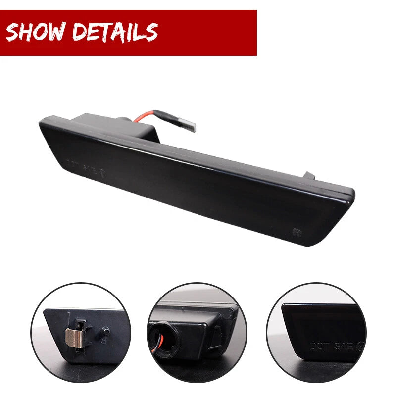 LED Smoke Lens Red Rear Fender Side Marker Lights for Dodge Challenger (2008–2014)