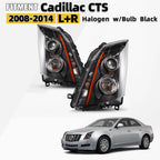 Halogen Upgrade Headlights Pair for Cadillac CTS (2008–2014) Black