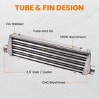 Universal Turbo Front Mount Intercooler 27"x7"x2.5" 2.5" In/Outlet
