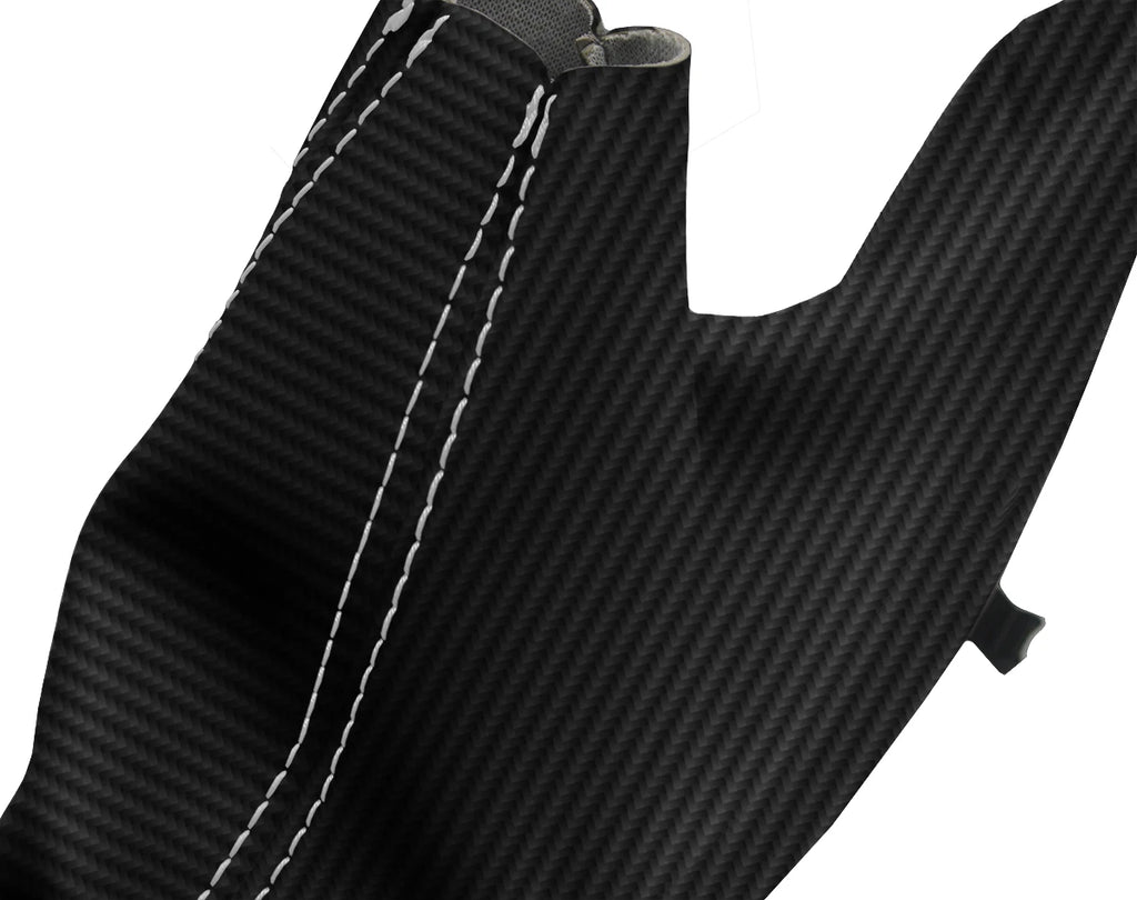 E Brake Boot Cover for BMW F30 F31 F32 F33 F34 F35 (2014–2019) Carbon Fiber White Stitch