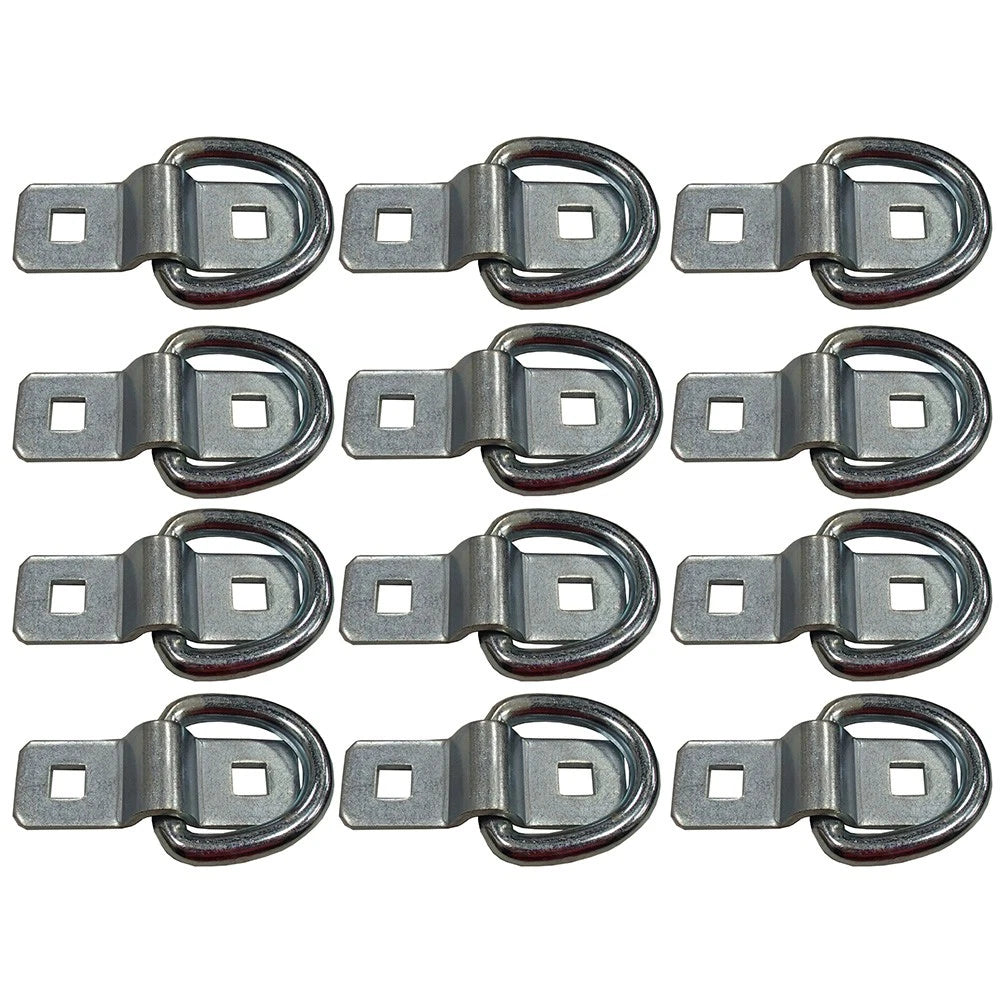 3X 3/8" Bolt on D Ring Tie Down for Trailer Flatbed (5000# Zinc Plated)
