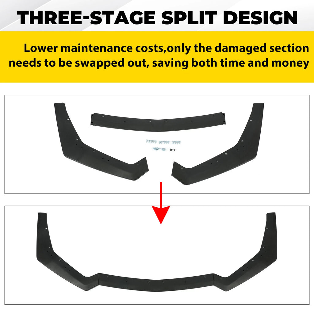 Front Bumper Lip Splitter for Ford Mustang (2018-2023)