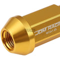 20 PCS Open End M12x1.25 50mm Tall Gold Universal JDM Lug Nuts + Lock Key