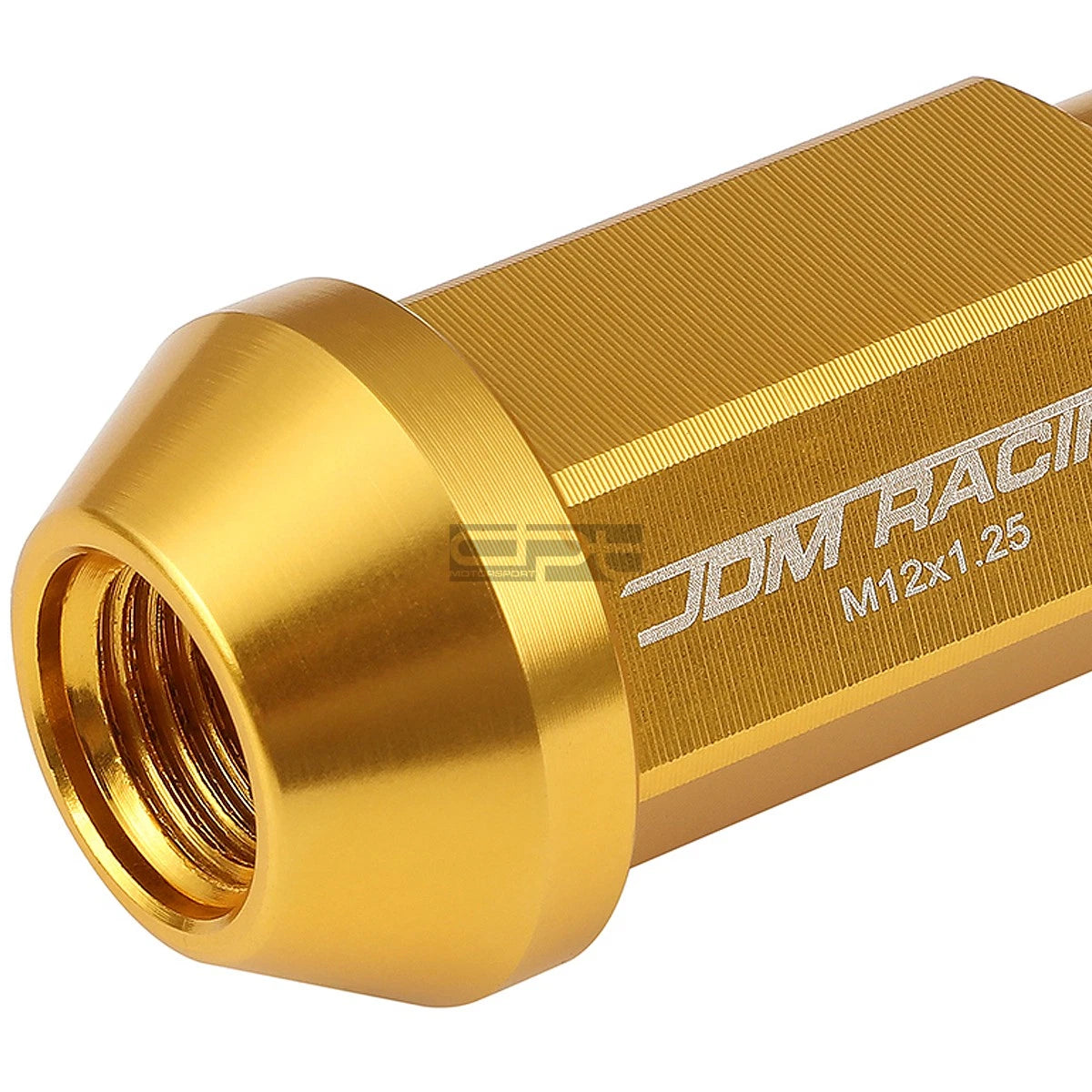 20 PCS Open End M12x1.25 50mm Tall Gold Universal JDM Lug Nuts + Lock Key