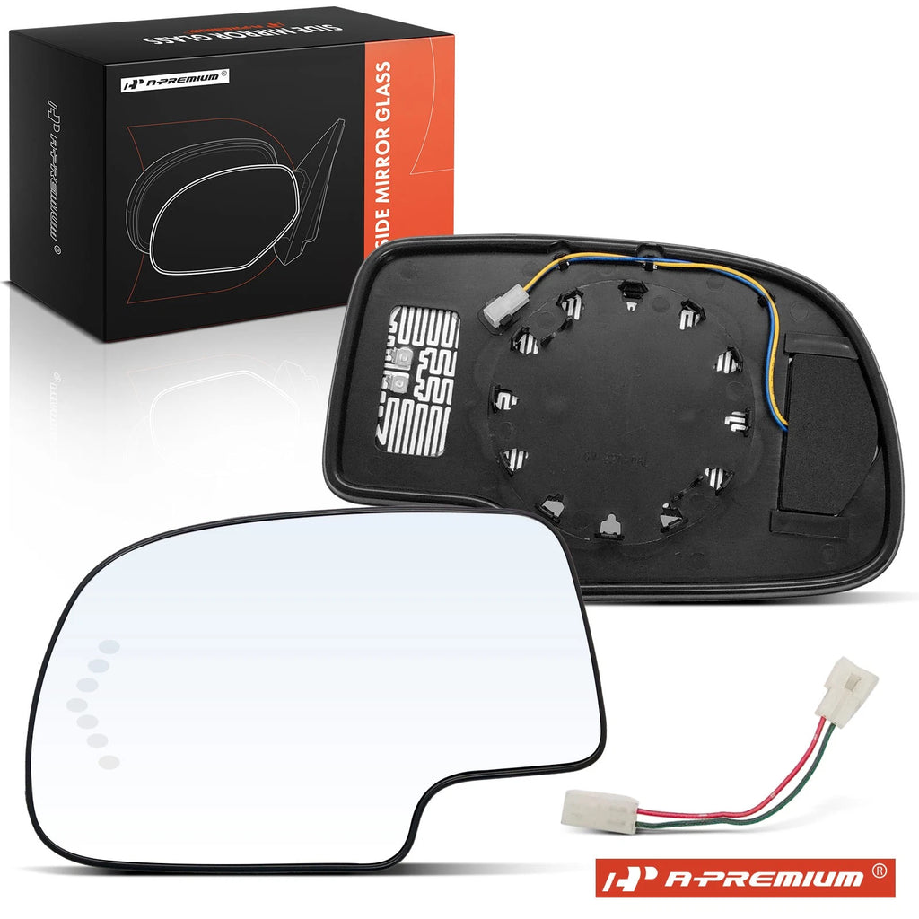 Driver Power Mirror Glass with Turn Signal & Heated for Silverado 1500 (2007–2018)