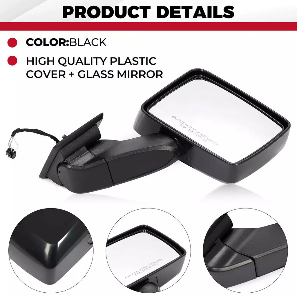 Pair Power Side View Mirrors for Hummer H3 H3T (2006-2010)
