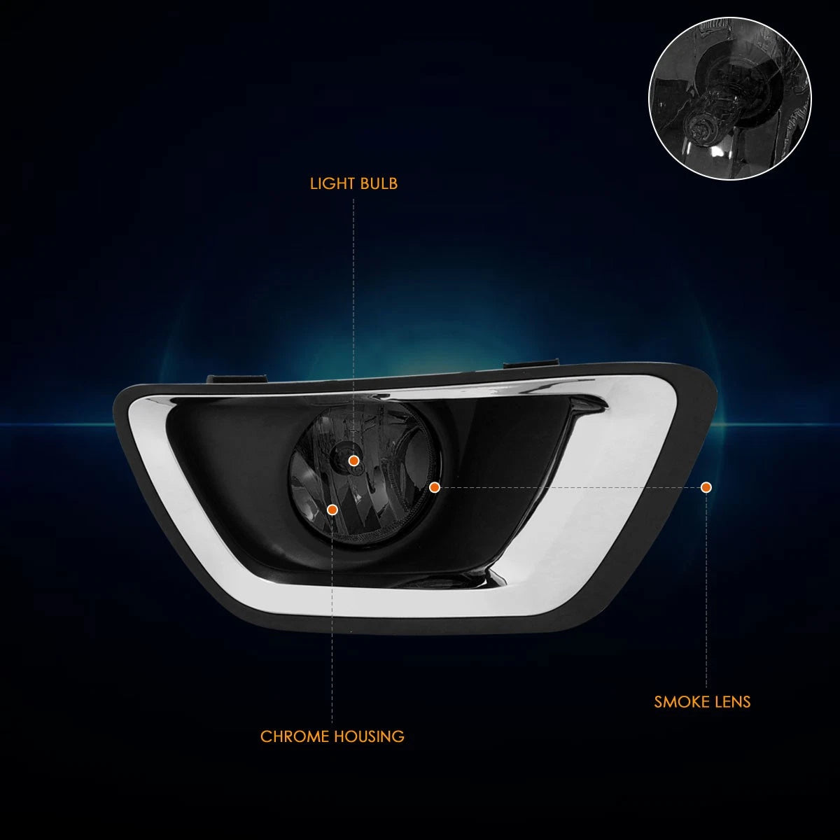 Fog Lights Set for Chevy Colorado (2015–2019) - Smoked Lens, Switch, Bezel