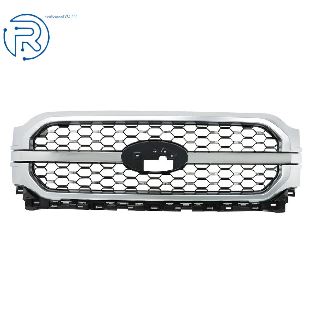 Front Upper Bumper Grille Assembly Chrome for F-150 (2021-2023)