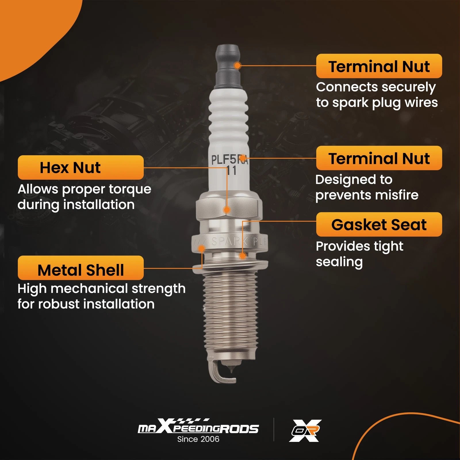 6PC Iridium Spark Plugs for Infiniti FX45 (2003–2008) & Nissan Armada (2004–2015)