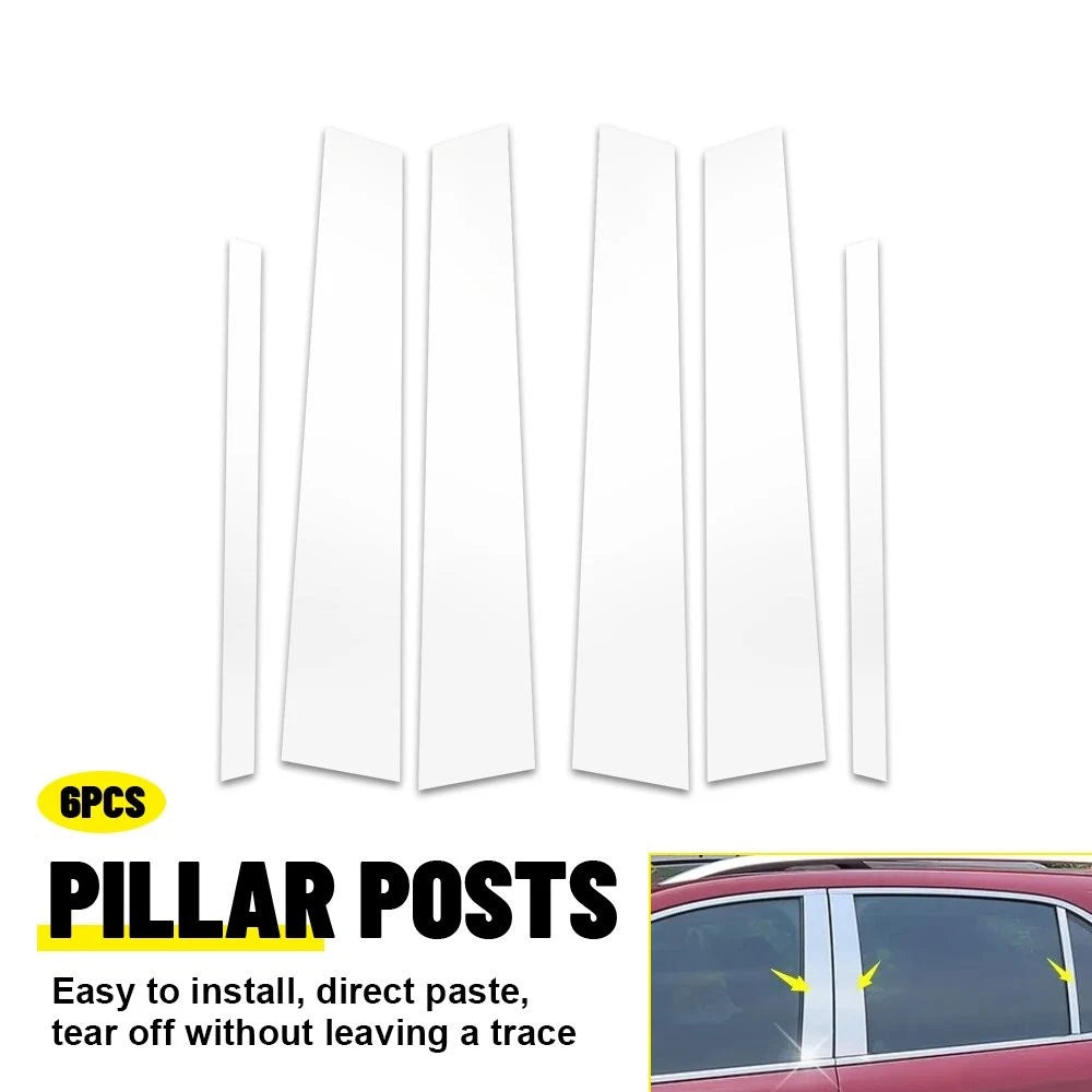 Set of 4 Silver Pillar Posts for Lincoln Town Car (1998–2011)