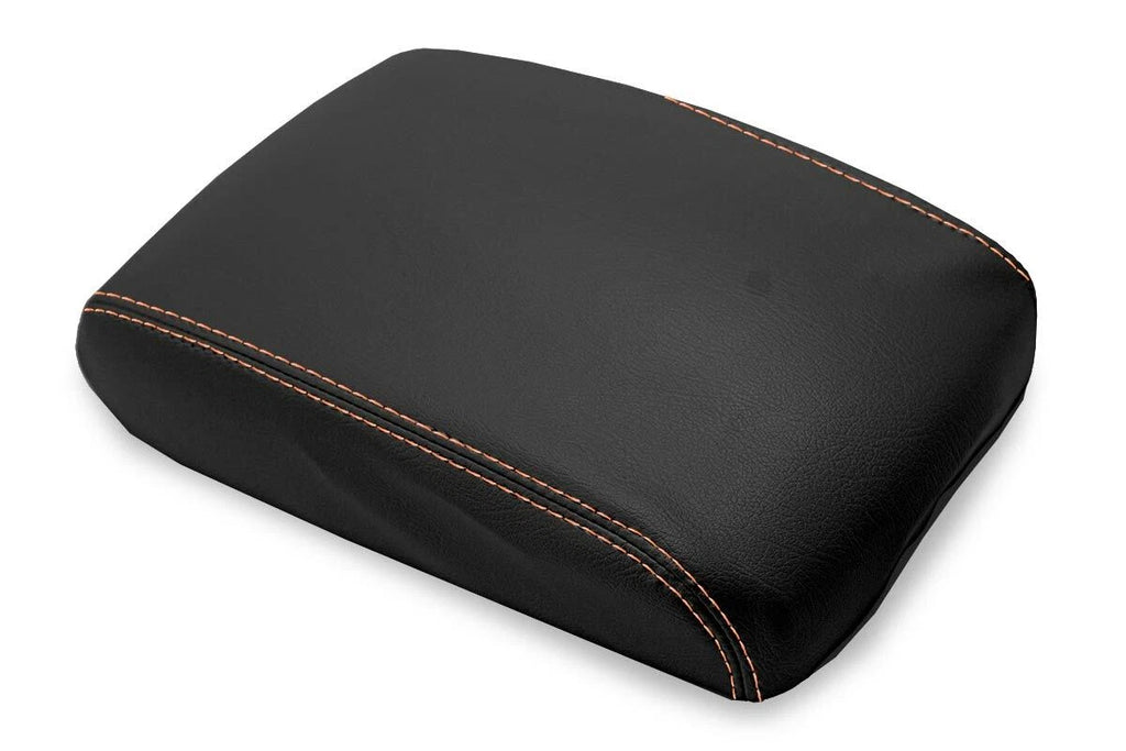 Console Lid Pull Over Cover Leather for Infiniti FX35 (2009–2012) Orange Stitch