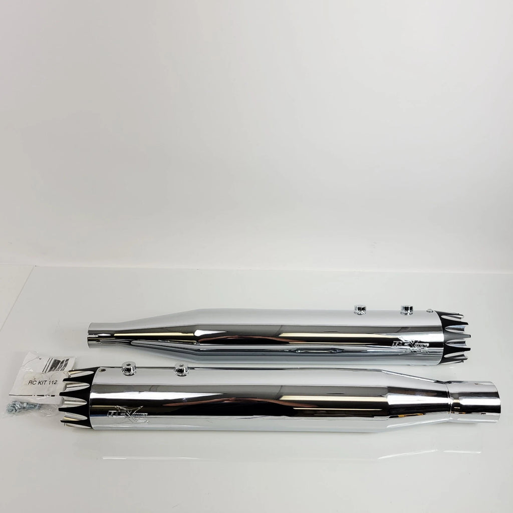 RCX 4.0" Chrome Slip-on Mufflers for Harley Touring (2017–2025)
