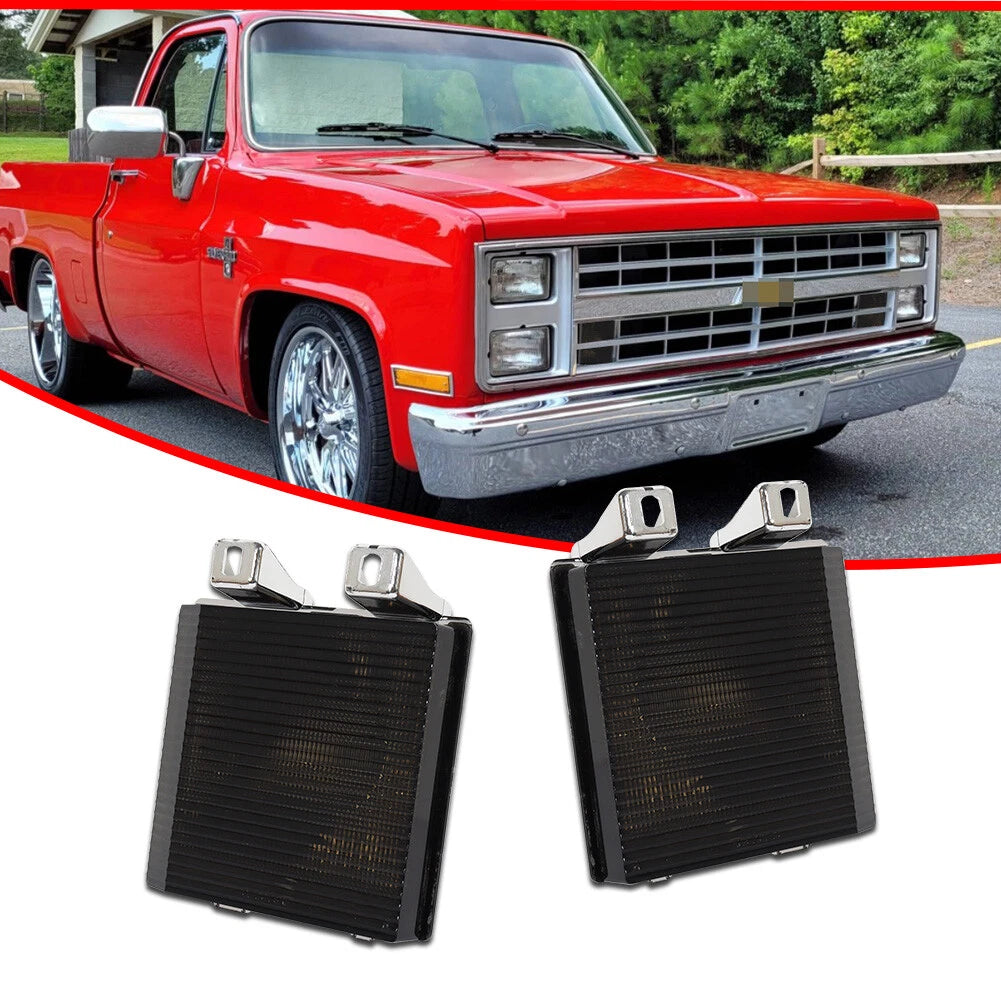 2X Smoked Front Turn Signal Lights for Chevy GMC Pickup Truck