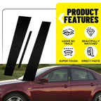 6pc Black Pillar Posts for Acura TL (2004–2008) Door Cover Window Trim Kit