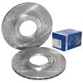 Front Slotted Disc Rotors + Brake Pads for Patrol MQ MK160 GQ Y60