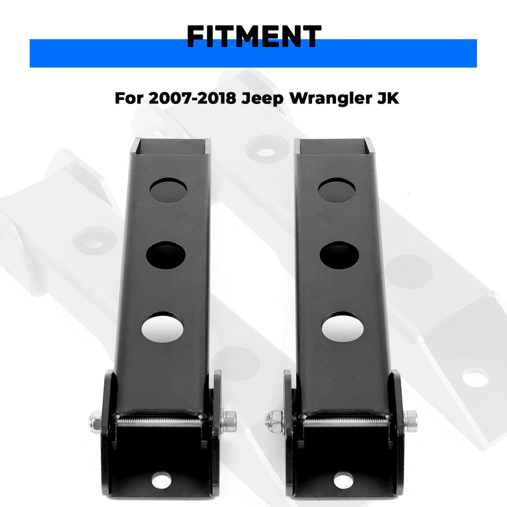 2X Rear Tailgate Door Hinges Set Powder Coated for Jeep Wrangler JK (2007–2018)