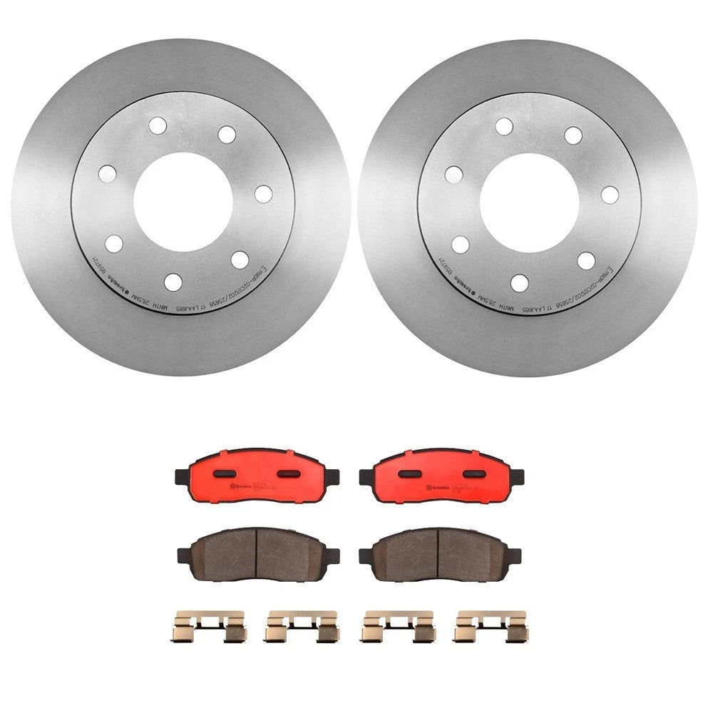 Brembo Front HD Brake Kit Ceramic Pads Disc Rotors for Ford F150 4WD (2004)