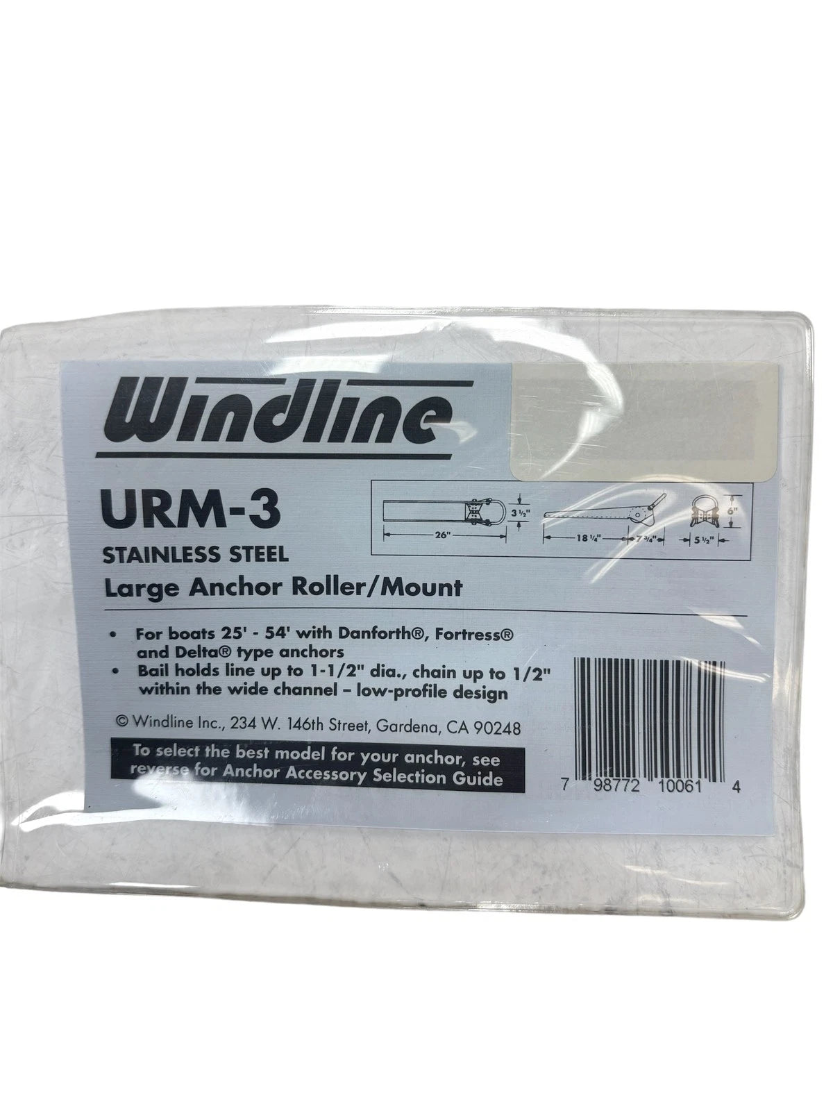 Windline URM-3 Large SS Anchor Roller/Mount for Boats 25' - 54' (OEM)