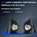 Fog Lights for Toyota Corolla S (2014–2016) - Pair with Switch & Wiring
