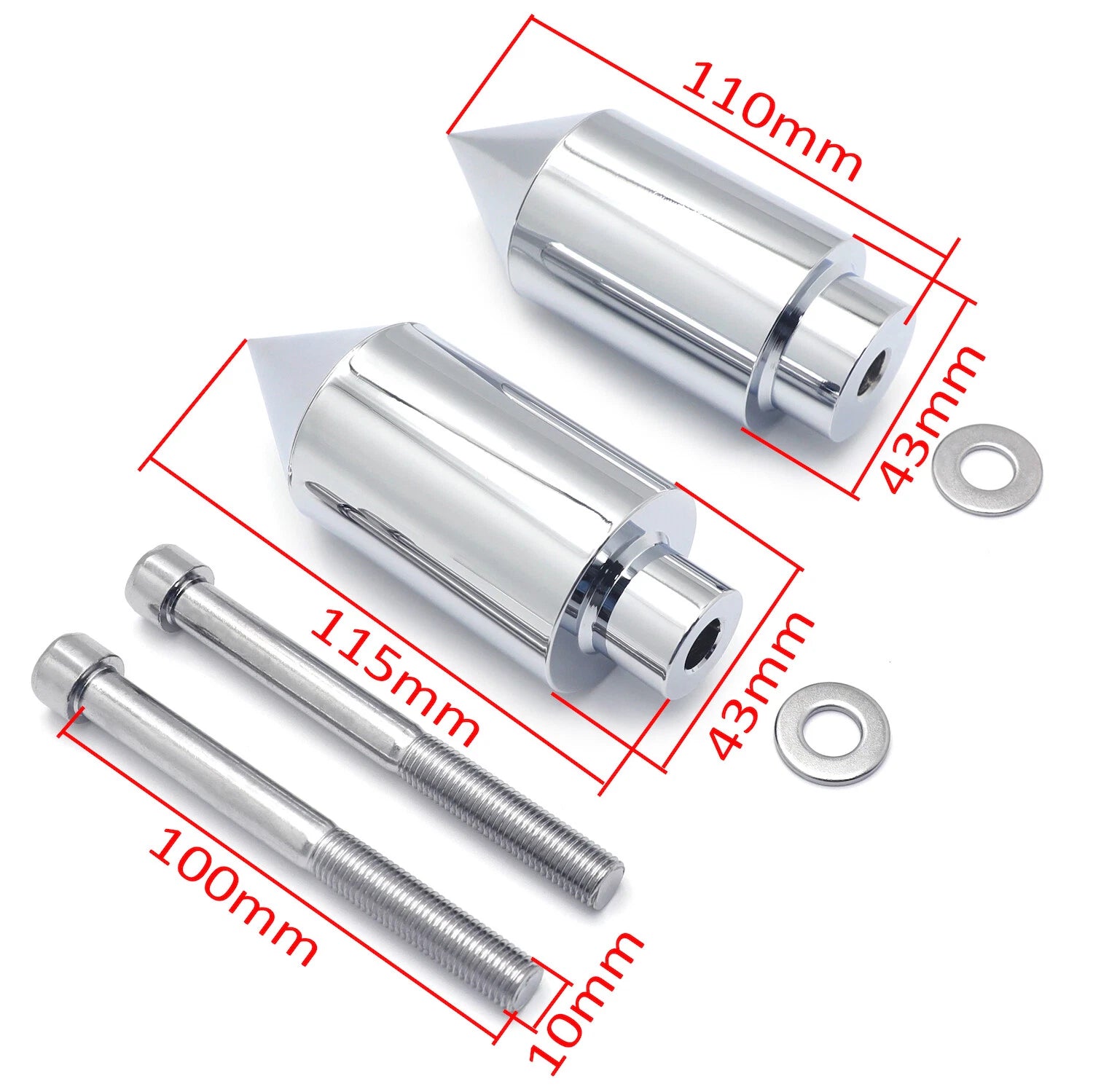 Chrome Spike Frame Slider Crash Protection for Honda CBR 600 F4/F4i (1999–2007)