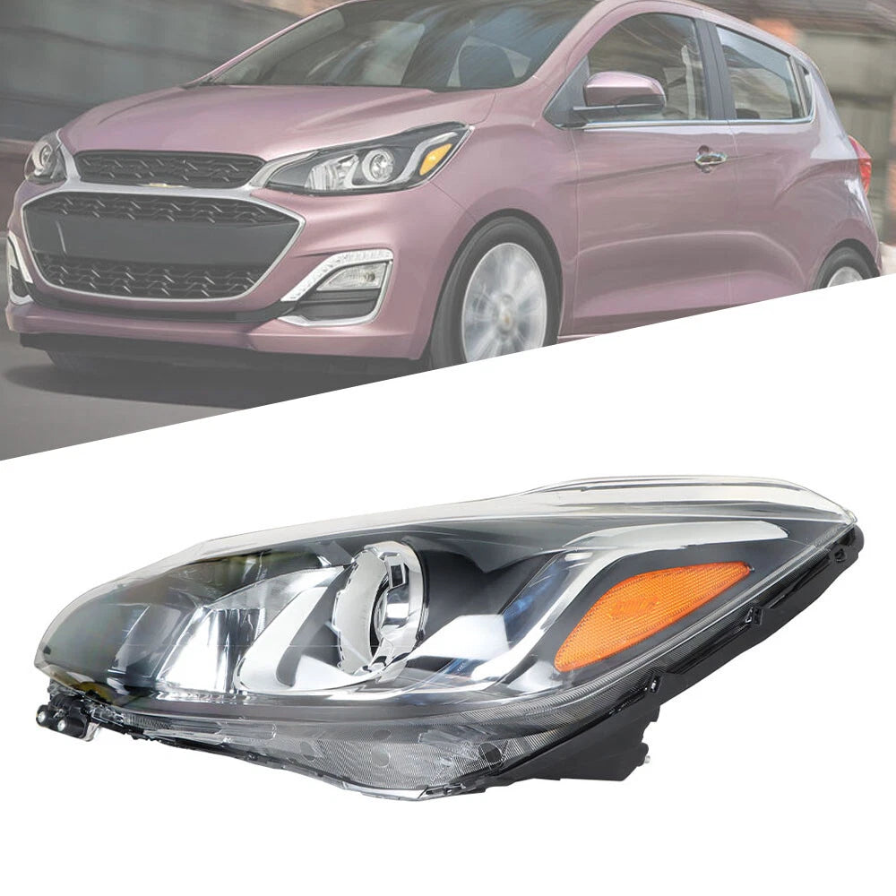 Headlight Assembly for Chevrolet Spark (2019–2021) Halogen Chrome Driver Side