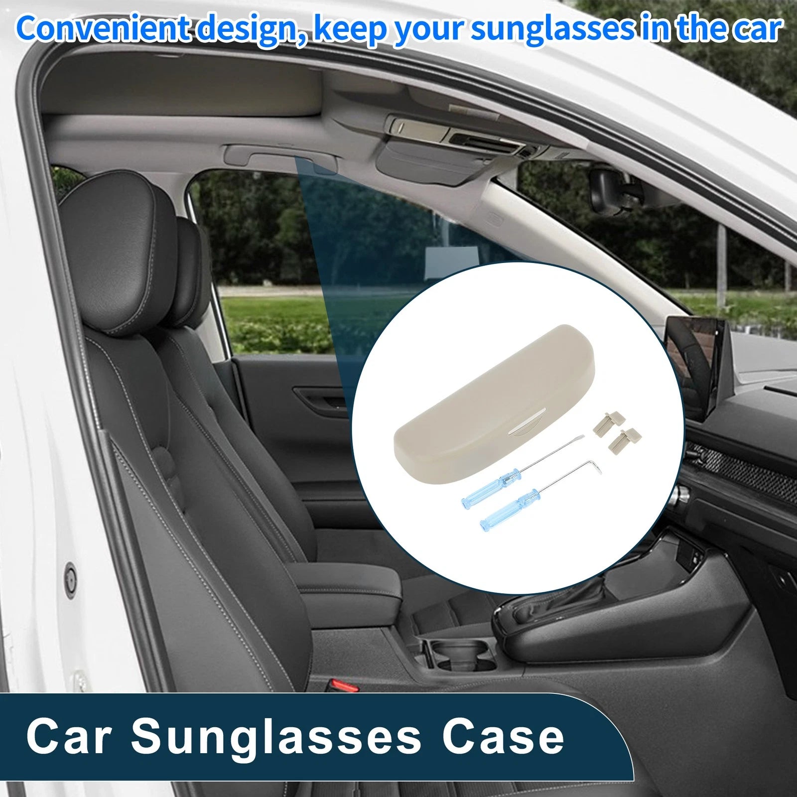 Sunglasses Case for Ford Puma MK2 ST Line X (2020–2025) ABS Beige