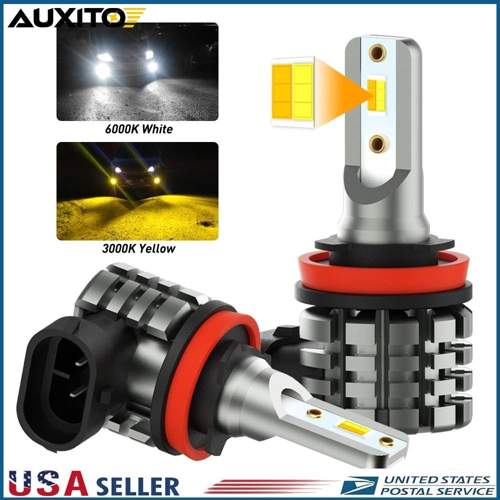 LED Fog Lights for AUXITO (H11 H16 H8) Dual Color Yellow White