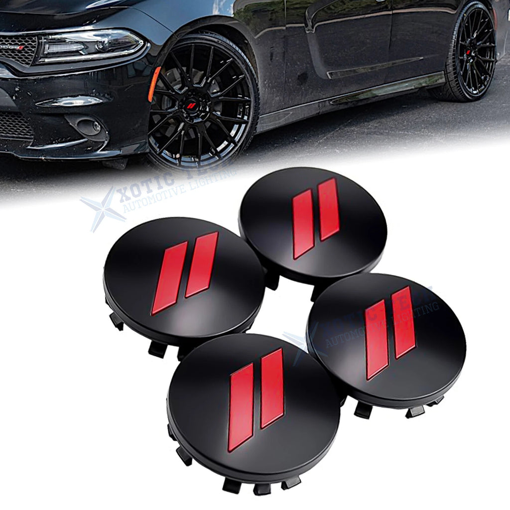 4PCS 63mm 2.5-Inch Red Wheel Center Cap Covers for Dodge (1994–2004)