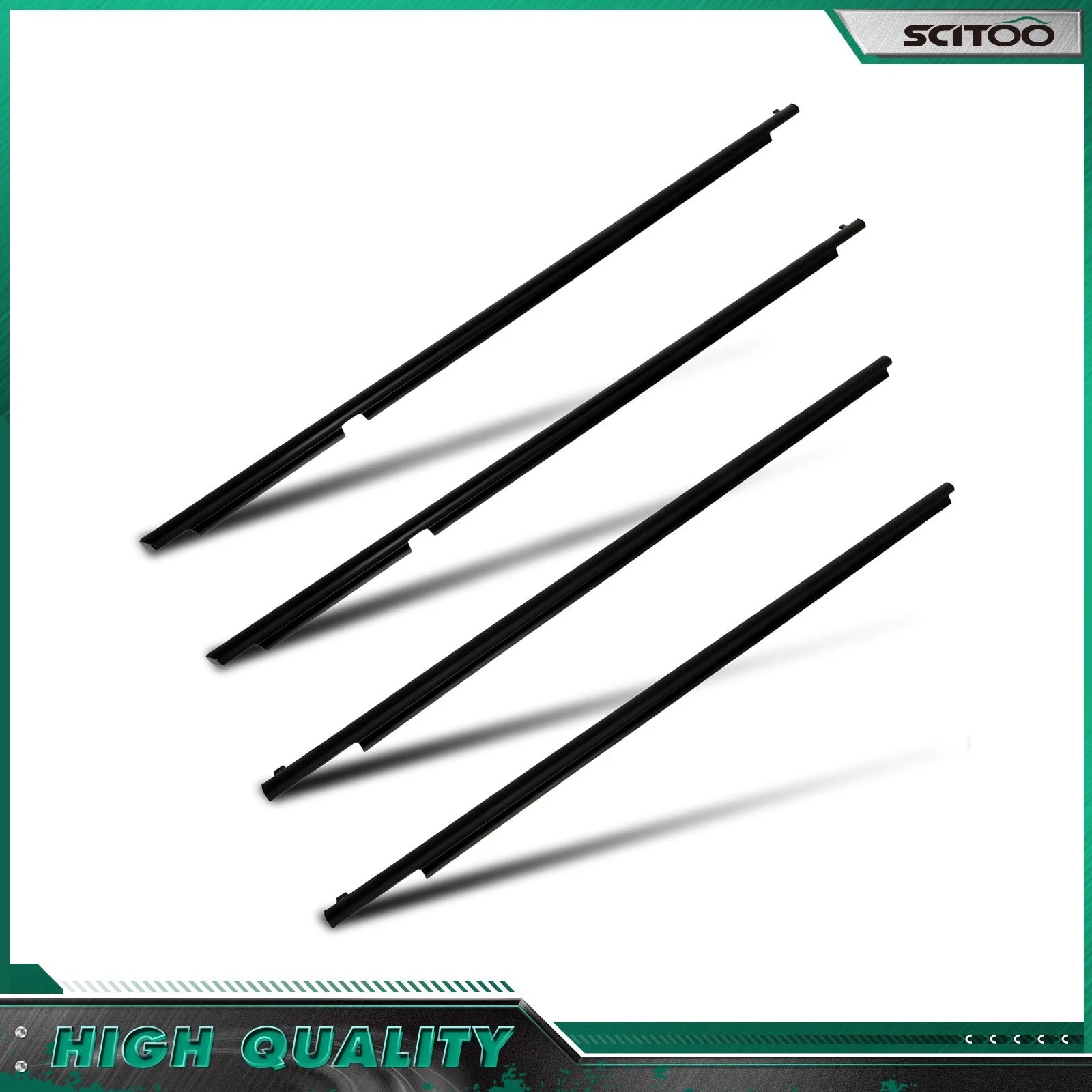 Set of 4 Window Scraper Seal Belt Weatherstrip for Toyota Rav4 (2006–2008)