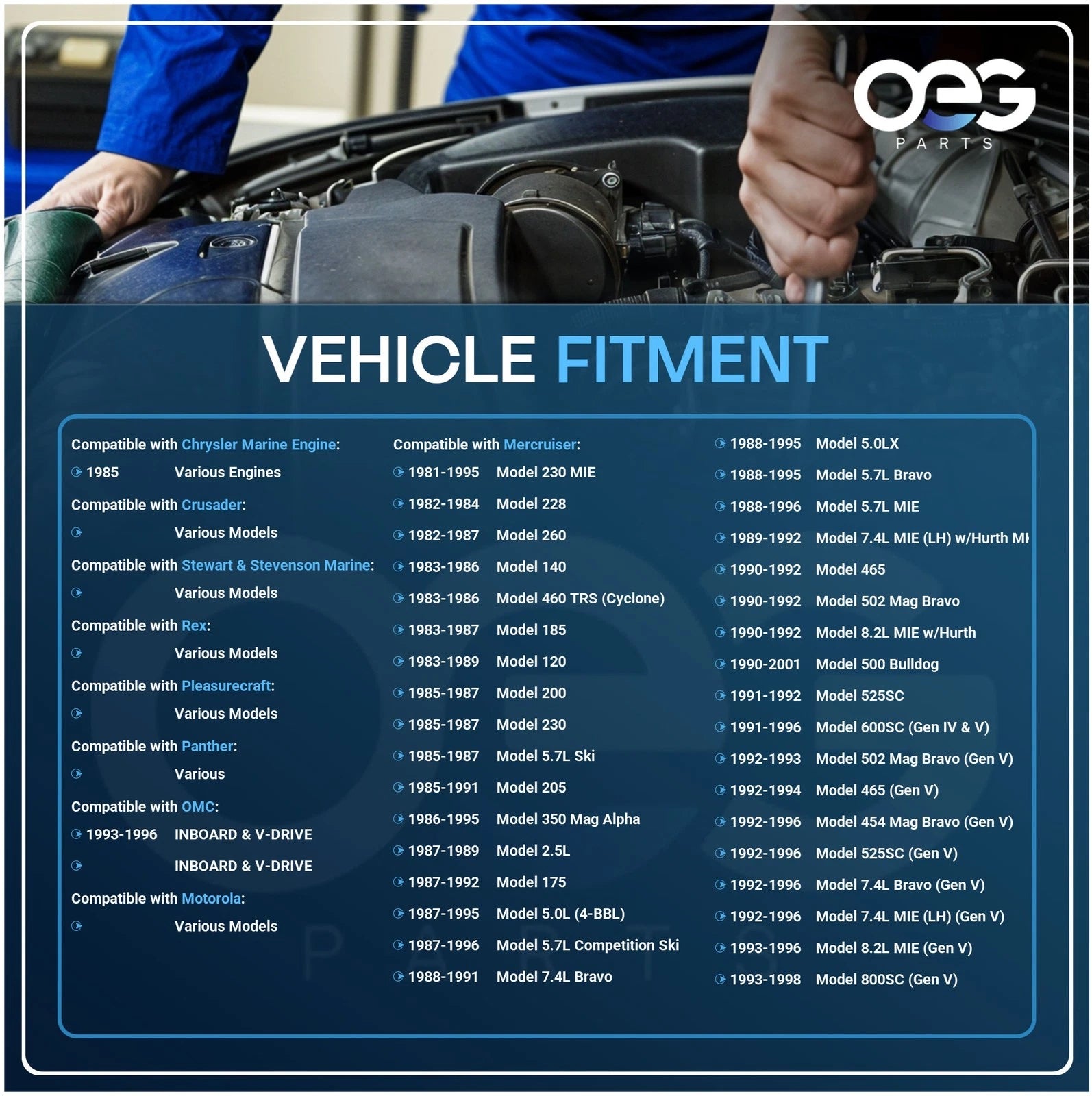 Alternator for Volvo Penta OMC PCM Mercruiser (SAE J1171)