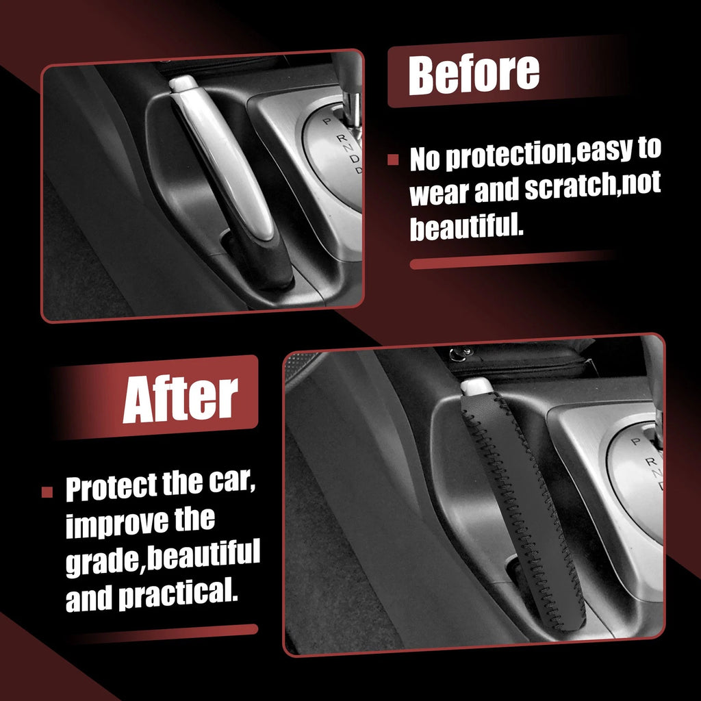 Faux Leather Handbrake Cover Trim for Ford Mustang (2015–2021) Black