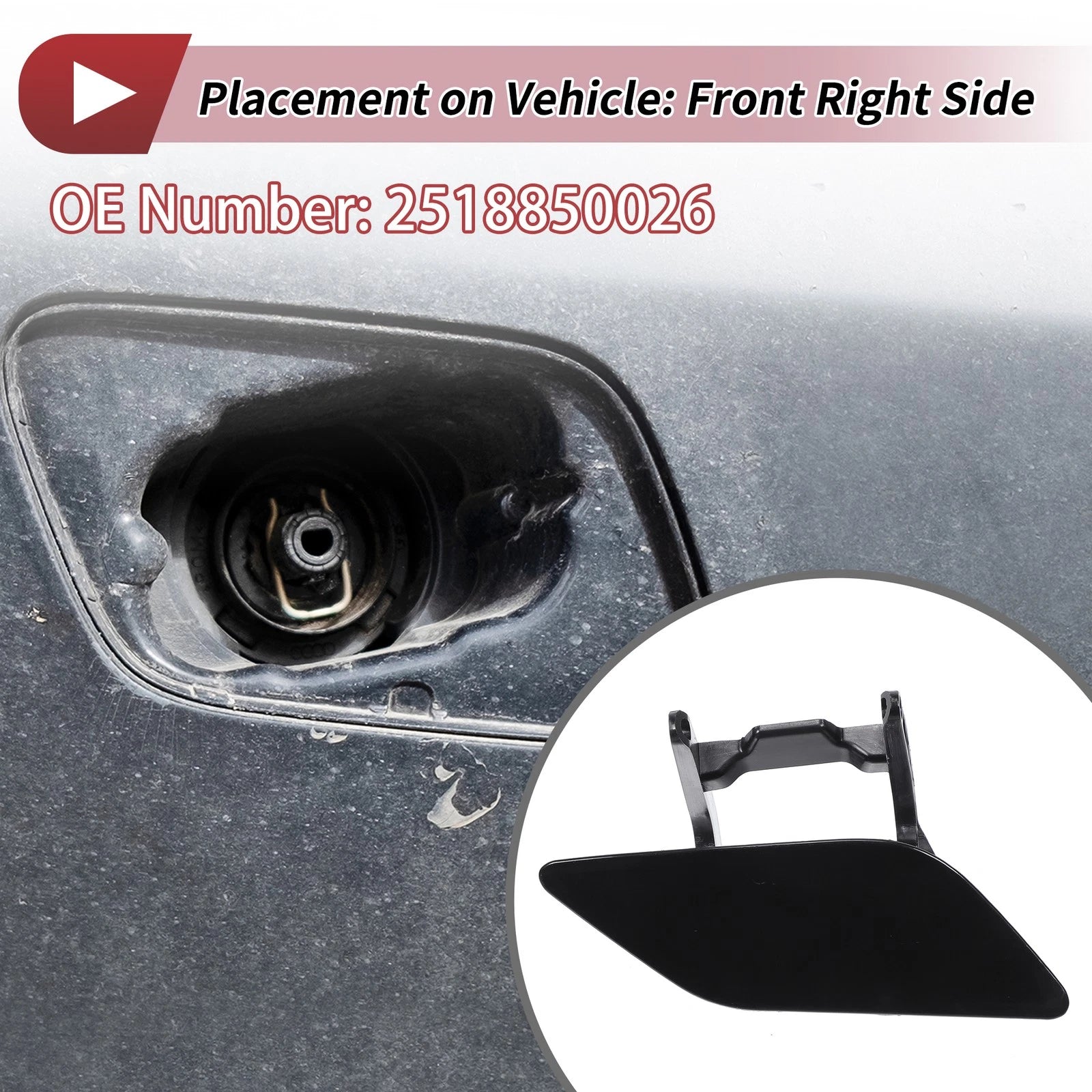 Bumper Headlight Washer Nozzle Cover Cap for Mercedes-Benz R350 (2007–2012)