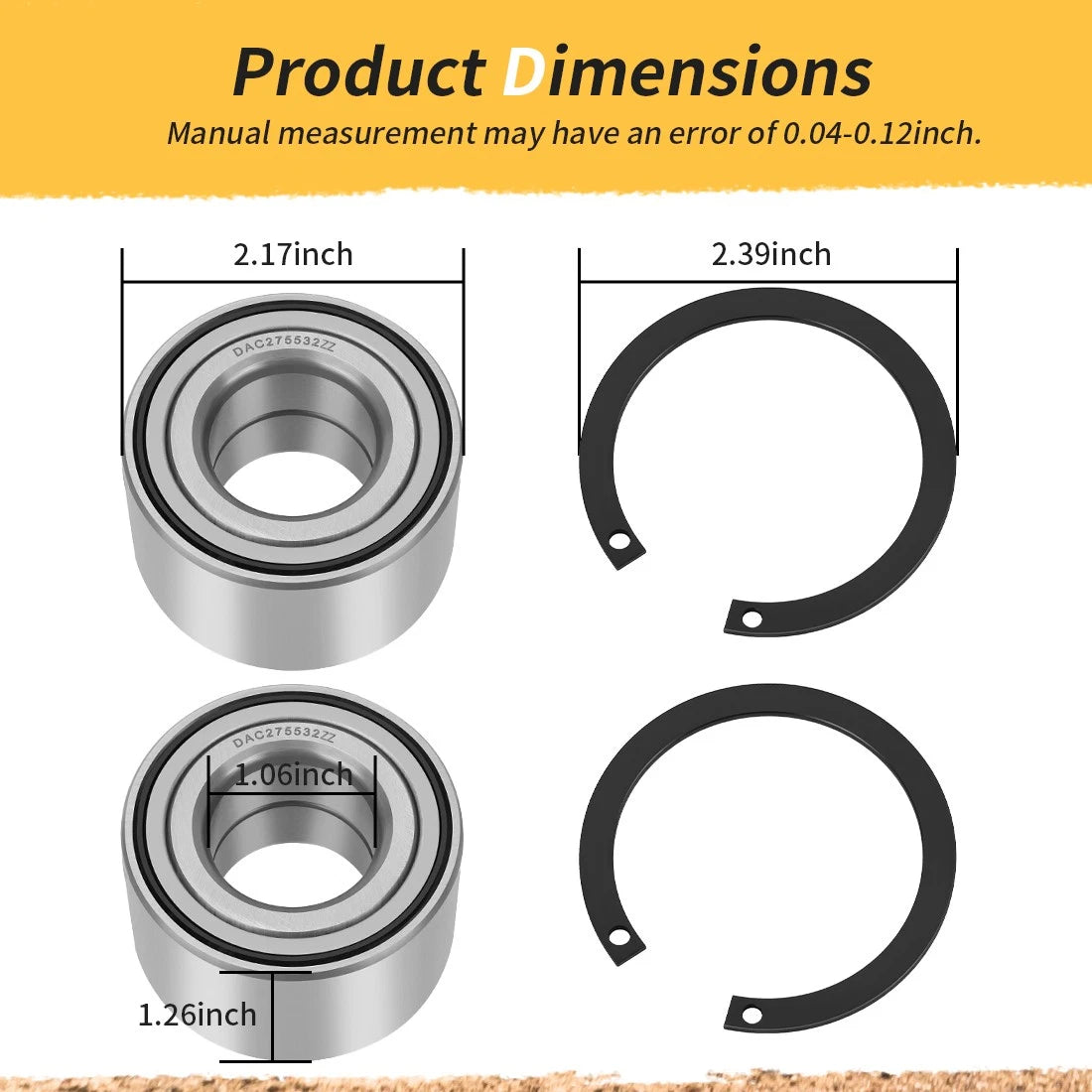 Front Wheel Bearing Circlip for Honda TRX500 TRX520 (2015–2024)